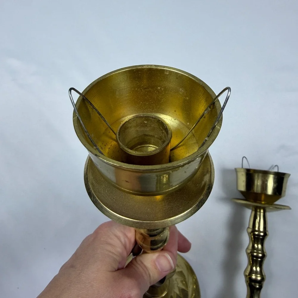 Vintage Brass Candlesticks Pair‎ 11.5